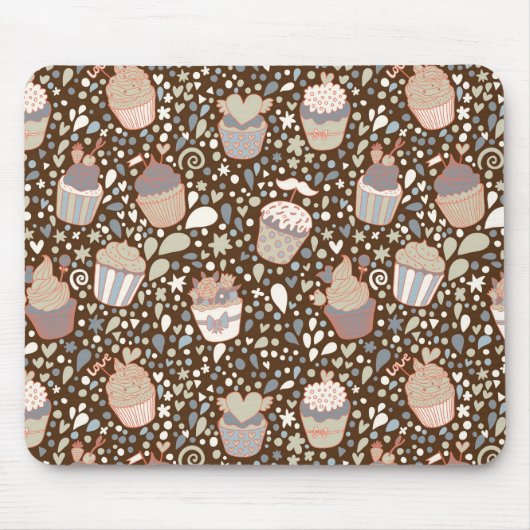 風味がよいカップケーキから成っている甘いパターン マウスパッド (正面)
