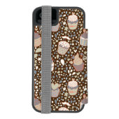 風味がよいカップケーキから成っている甘いパターン INCIPIO iPhoneウォレットケース (フォリオ裏面)