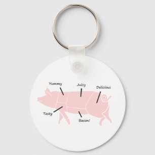 風味がよいラベルとの少しピンクのPiggie キーホルダー