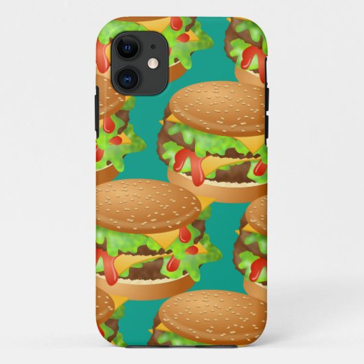 風味がよい二重チーズバーガーの壁紙のイラストレーション Case-Mate iPhoneケース (裏面)