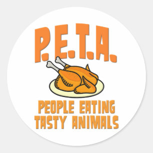 風味がよい動物を食べているPETAの人々 ラウンドシール
