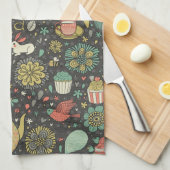 風味がよく明るい茶カード キッチンタオル (四つ折り)