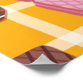 風味違う付きウエハーのシームレスな背景 ポスター (角)