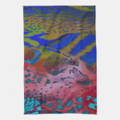 風変りでカラフルな動物のヒョウのプリント キッチンタオル (縦)