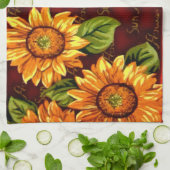 風変りなヒマワリ キッチンタオル (折り畳み)