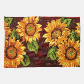 風変りなヒマワリ キッチンタオル (横)