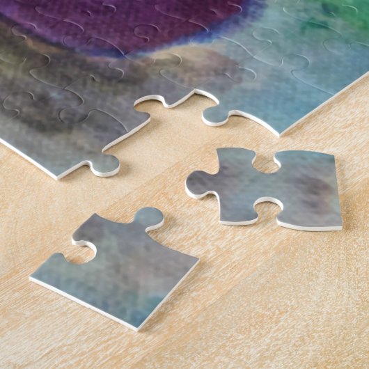 風変わりでかわいいタコおよびカラスの親友の芸術 ジグソーパズル (側面)