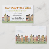 風変わりで古風な村の通りの不動産の名刺 名刺 (正面/裏面)