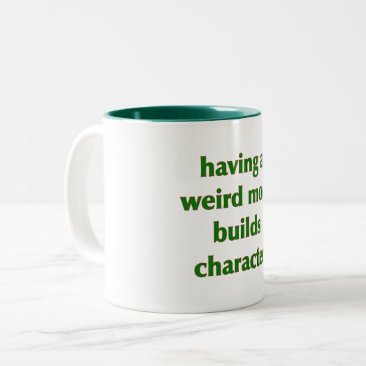 風変わりなお母さんをキャラクター-マグ--を造ります持っていることは ツートーンマグカップ (正面左)