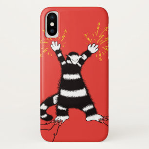 風変わりなキャラクターilが付いているおもしろいな電気猫のワイシャツ iPhone x ケース