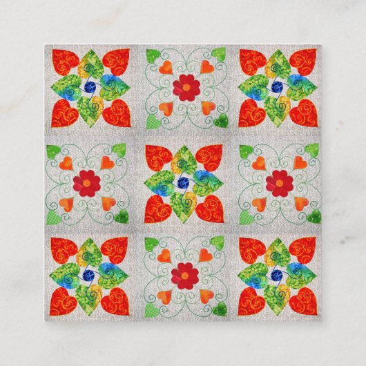 風変わりなキルトの名刺 スクエア名刺 (裏面)