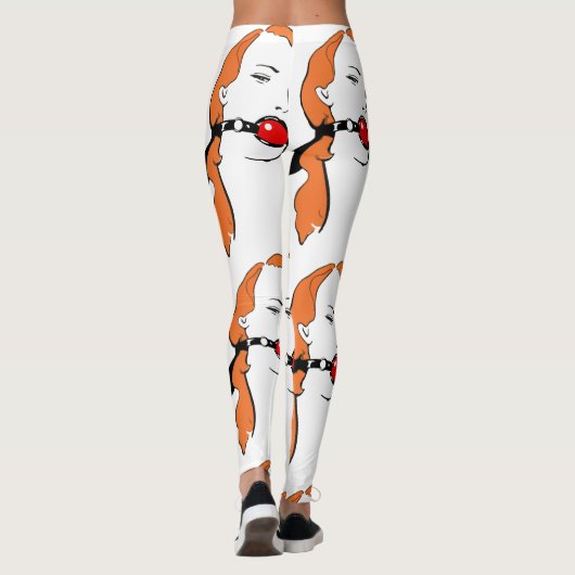 [風変わりなギャグで加工されたヴィンテージの女の子]ポップアート レギンス (裏面)