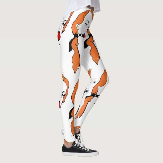 [風変わりなギャグで加工されたヴィンテージの女の子]ポップアート レギンス (右)