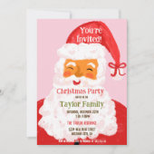 風変わりなクリスマスサンタのディナーパーティー 招待状 (正面)