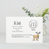 風変わりなクリスマスパーティー - 鹿の落書きタイプセット 招待状 (スタンド正面)