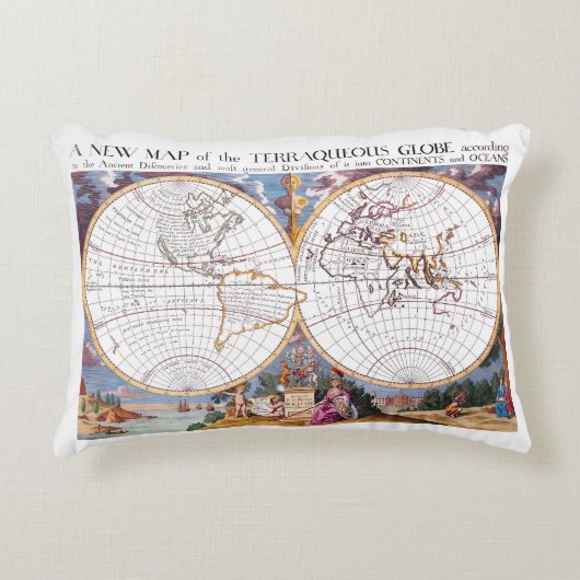 風変わりなグローブアクセント枕の新しい地図 アクセントクッション (正面)