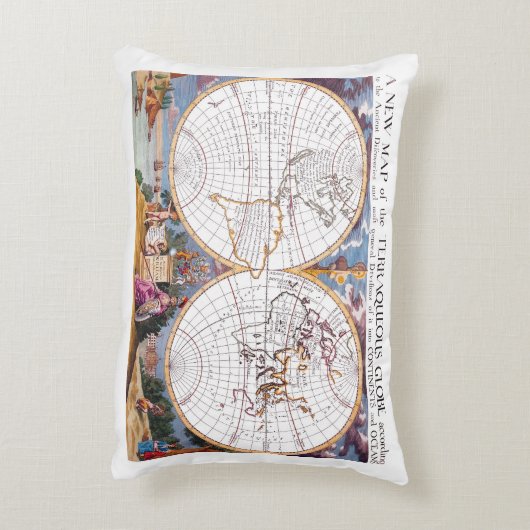風変わりなグローブアクセント枕の新しい地図 アクセントクッション (裏面(縦))