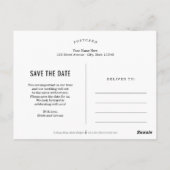 風変わりなスクリプト 編集可能な色 Save The Date ポストカード (裏面)