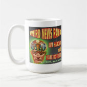 風変わりなニュースのラジオのロゴのマグ コーヒーマグカップ (左)