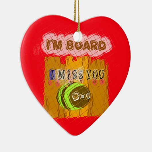 風変わりなハチのアートプリント セラミックオーナメント (右)