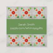 風変わりなハートのキルトの名刺 スクエア名刺 (正面)