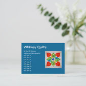 風変わりなハートのキルト-ブロック#1 名刺 (スタンド正面)