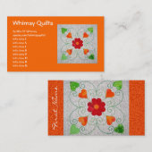 風変わりなハートのキルト-ブロック#2 名刺 (正面/裏面)