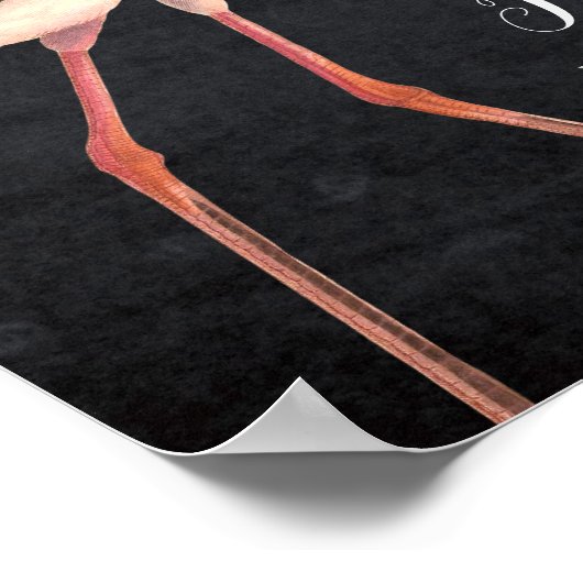 風変わりなフラインゴのウェルカムウェディングサイン 黒板 ポスター (角)