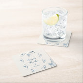 風変わりなフランスのヴィンテージ ウェディングパーティー スクエアペーパーコースター (インサイチュ)