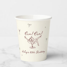 風変わりなマルーンハンドドローンマルティーニ 紙コップ