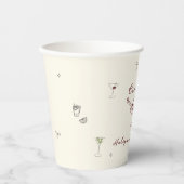 風変わりなマルーンハンドドローンマルティーニ 紙コップ (正面)