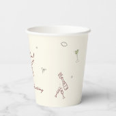 風変わりなマルーン手描きCin Cinマティーニ 紙コップ (裏面)