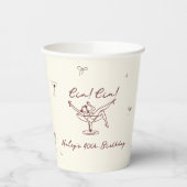 風変わりなマルーン手描きCin Cinマティーニ 紙コップ (左)