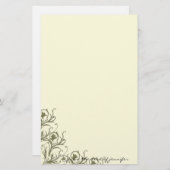 風変わりなモダン: 伝統的モダンなスクロールに会います 便箋 (正面/裏面)