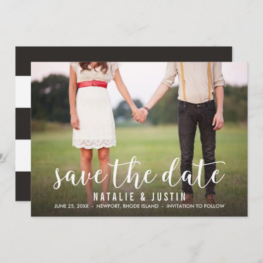 風変わりな写真のセーブ・ザ・デート案内 セーブザデート (正面/裏面)