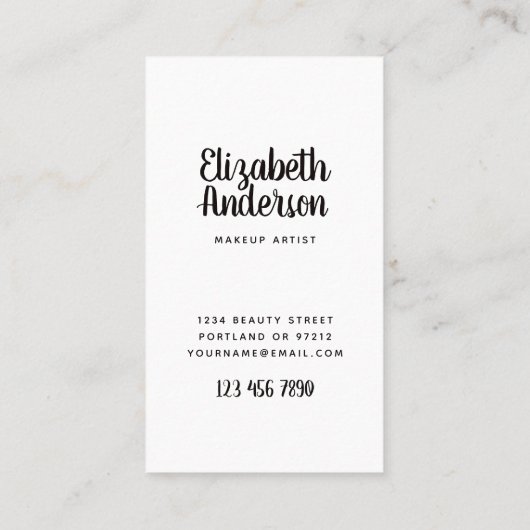 風変わりな唇インク入れ墨のスタイルのゴシック様式メーキャップアーティスト 名刺 (裏面)