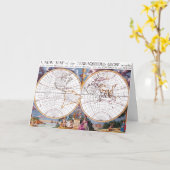 風変わりな地球のグリーティングカードの新しい地図 カード (黄色い花)