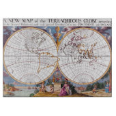 風変わりな地球儀の新しい地図 カッティングボード (正面)