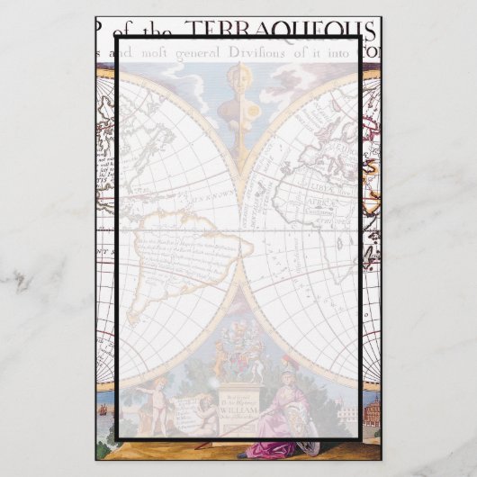 風変わりな地球文房具の新しい地図 便箋 (正面)