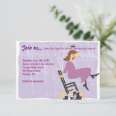 風変わりな女性のバットミツバのレセプション パーティー カード (スタンド正面)