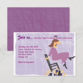 風変わりな女性のバットミツバのレセプション パーティー カード (正面/裏面)