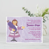 風変わりな女性のバー・バット・ミツバ祭招待状の案内 招待状 (スタンド正面)