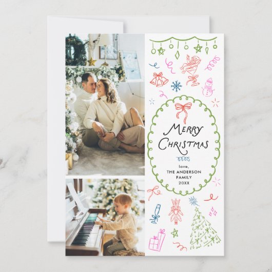 風変わりな手描きのクリスマスカード2写真 シーズンカード (正面)