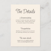 風変わりな手書きの結婚の詳細 エンクロージャーカード (正面)