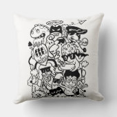 風変わりな漫画のキャラクターたち クッション (裏面)