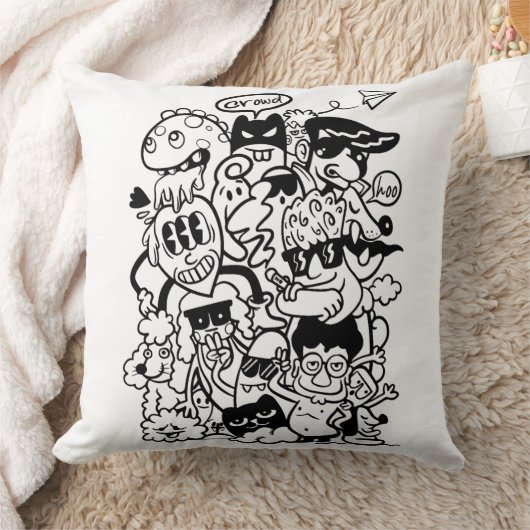 風変わりな漫画のキャラクターたち クッション (ブランケット)