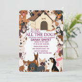 風変わりな犬の誕生日パーティー招待状| パーティしよう 招待状 (スタンド正面)