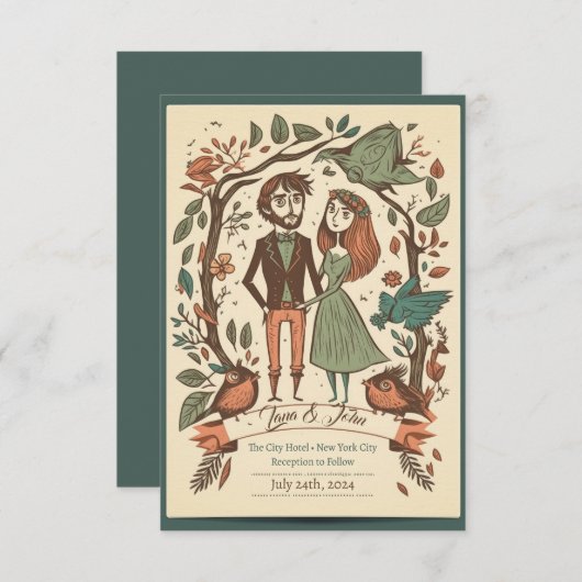 風変わりな結婚式の招待状, 結婚式の招待状 招待状 (正面/裏面)