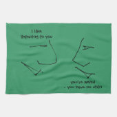 風変わりな語り手の顔-およびおもしろいの風変わりなユーモア キッチンタオル (横)