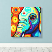 風変わりな象 キャンバスプリント (インサイチュ (ウッドフロア))